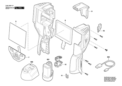 Bosch 3601k83110 Diagram and Parts List for 3601K83110  Bosch Miscellaneous
