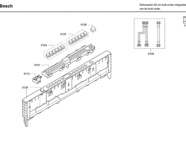 Control Panel Diagram and Parts List for SHX7ER55UC 55 Bosch Dishwasher