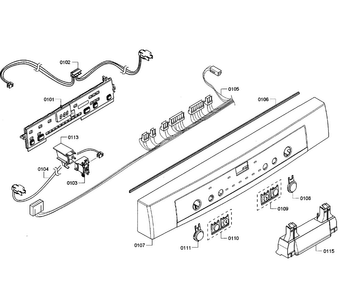Control Panel Diagram and Parts List for SHE3AR75UC 08 Bosch Dishwasher