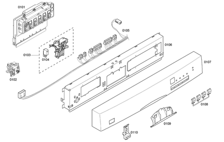Control Panel Diagram and Parts List for SHE45C02UC 40 Bosch Dishwasher