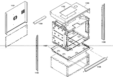 Mounting Assy Diagram and Parts List for MEMCW301EB01  Thermador Microwave