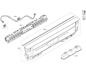 Control Panel Diagram and Parts List for SHE68T56UC 07 Bosch Dishwasher