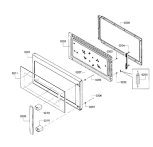 Door Diagram and Parts List for HMV3052U 02 Bosch Microwave
