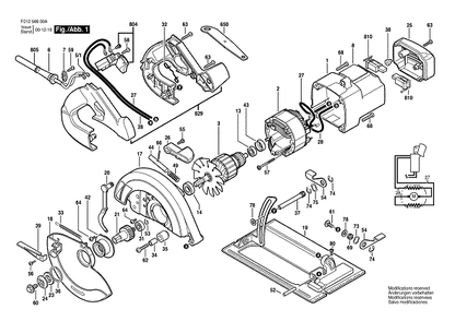 Bosch Hd5660 (F01256600a) Diagram and Parts List for HD5660 F01256600A Bosch Circular Saw