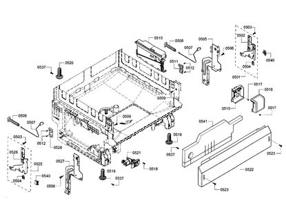 Base Diagram and Parts List for SHX3AR55UC 12 Bosch Dishwasher