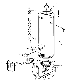 Replacement Parts Diagram and Parts List for 153335851  Kenmore Water Heater