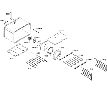 Oven Assy Diagram and Parts List for PRD366GHC 01 Thermador Range