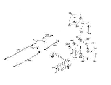 Manifold/valve/tubing Diagram and Parts List for NGT945UC 01 Bosch Cooktop