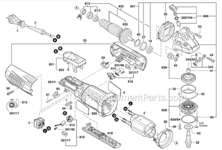 Page A Diagram and Parts List for AG40-11PD  Bosch Angle Grinder