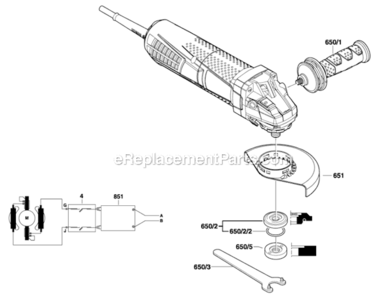 Page B Diagram and Parts List for AG40-11PD  Bosch Angle Grinder