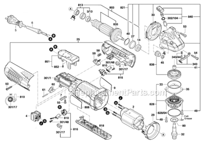 Part Location Diagram of 1604460336 Bosch Tool CORD 120V 16/2 10
