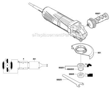 Page B Diagram and Parts List for AG40-11P  Bosch Angle Grinder