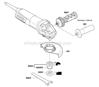 Page B Diagram and Parts List for AG40-85  Bosch Angle Grinder