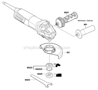 Page B Diagram and Parts List for AG50-10TG  Bosch Angle Grinder
