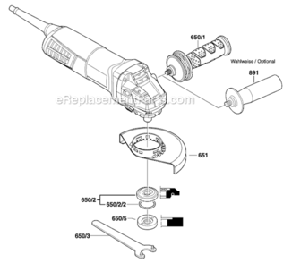 Page B Diagram and Parts List for AG50-10  Bosch Angle Grinder