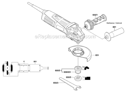 Page B Diagram and Parts List for AG50-11VS  Bosch Angle Grinder