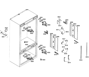 Cabinet 2 Diagram and Parts List for T36IT71NNP 01 Thermador Refrigerator