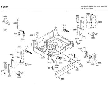 Base Diagram and Parts List for SHX33A02UC 30 Bosch Dishwasher