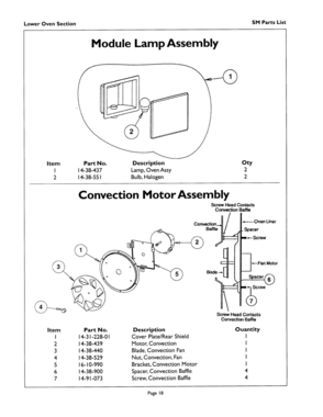 18 - LAMP, CONVECTION MOTOR Diagram and Parts List for SM272B  Bosch Range