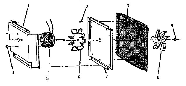 Convection Blower Assembly Diagram and Parts List for CMT231S  Thermador Microwave