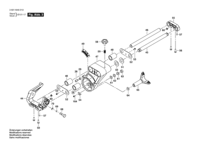 Figure 3 Diagram and Parts List for 3601M46010 GCM 18V-07S Bosch Miter Saw