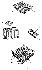 Basket Assemblies Diagram and Parts List for TD5000S  Thermador Dishwasher