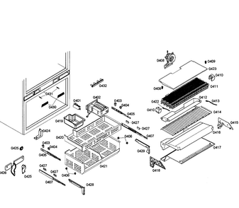 Freezer Diagram and Parts List for T36IT71NNP 07 Thermador Refrigerator