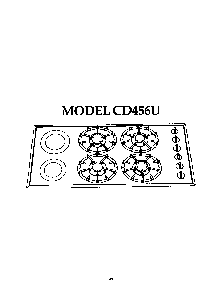 Cooktop Diagram and Parts List for CD456U  Thermador Cooktop