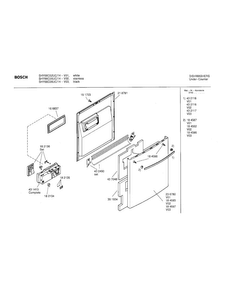 Door Assembly Diagram and Parts List for SHY66C06UC 14 Bosch Dishwasher