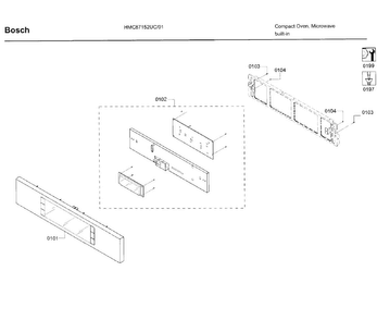 Control Panel Diagram and Parts List for HMC87152UC 01 Bosch Microwave