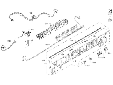 Control Panel Diagram and Parts List for SHX3AR72UC 19 Bosch Dishwasher