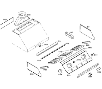Range Hood Diagram and Parts List for PH42CS 01 Thermador Range Hood