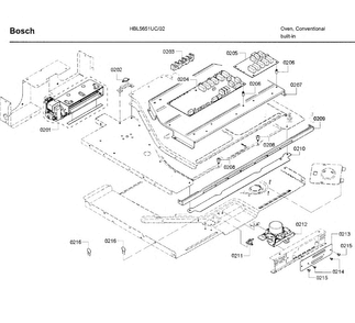 Pcb Asy Diagram and Parts List for HBL5651UC 02 Bosch Wall Oven