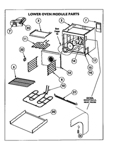 Lower Oven Module Parts Diagram and Parts List for CM302B  Thermador Range