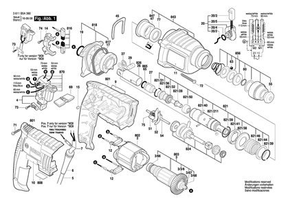Diagram 1 Diagram and Parts List for GBH2000RE 3 611 B5A 382 Bosch Hammer Drill