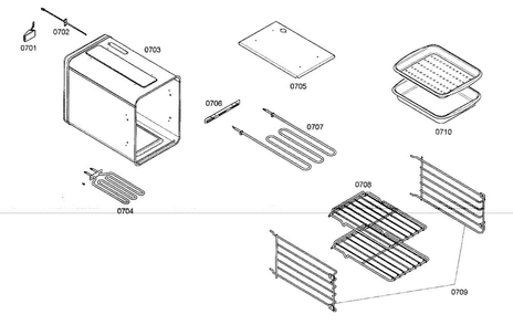 Small Oven Diagram and Parts List for PRD484EEG01  Thermador Range