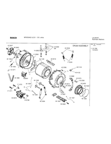 Drum Assembly Diagram and Parts List for WFMC6400UC 01 Bosch Washer