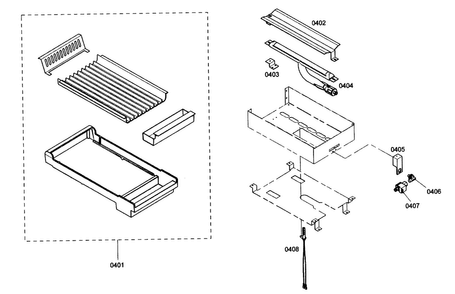 Griddle Diagram and Parts List for PCG486EL01  Thermador Cooktop