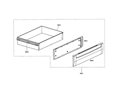 Drawer Diagram and Parts List for HDS7062U 01 Bosch Range