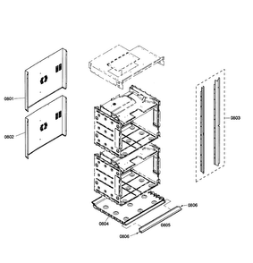 Cabinet Assy Diagram and Parts List for HBL8650UC 04 Bosch Wall Oven