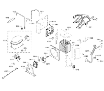 Compressor Diagram and Parts List for KBUDT4255E 05 Thermador Refrigerator
