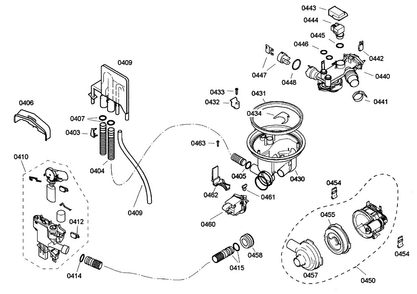 Pump Diagram and Parts List for SGV45E03UC 18 Bosch Dishwasher