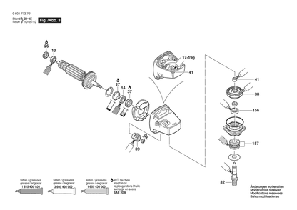 Part Location Diagram of 3603523041 Bosch Grinding Spindle M14