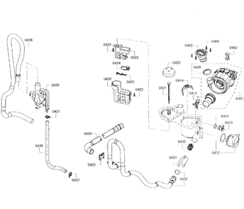Pump Assy Diagram and Parts List for SHE3AR56UC 07 Bosch Dishwasher