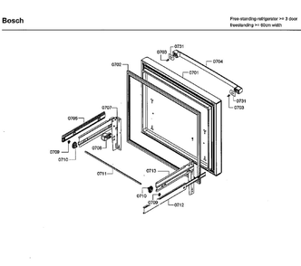 Freezer Drawer Diagram and Parts List for B26FT80SNS 06 Bosch Refrigerator