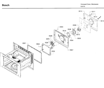 Convection Diagram and Parts List for HMC80252UC 01 Bosch Microwave