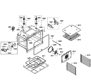 Oven Assy Diagram and Parts List for HBL8450UC 05 Bosch Wall Oven