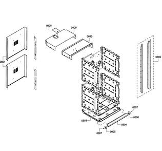 Cabinet Assy Diagram and Parts List for HBN5650UC 04 Bosch Wall Oven