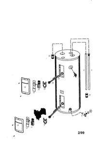 Energy Efficient 40 Gallon Medium Diagram and Parts List for 153324691HT  Kenmore Water Heater