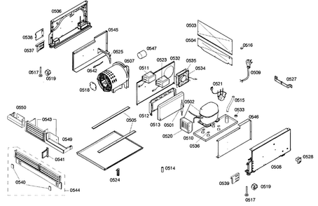 Compressor Diagram and Parts List for T24IR70NSP 42 Thermador Refrigerator